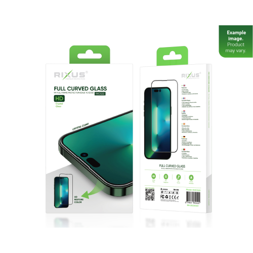Rixus Clear HD Full Curved Edge Tempered Glass For iPhone 15