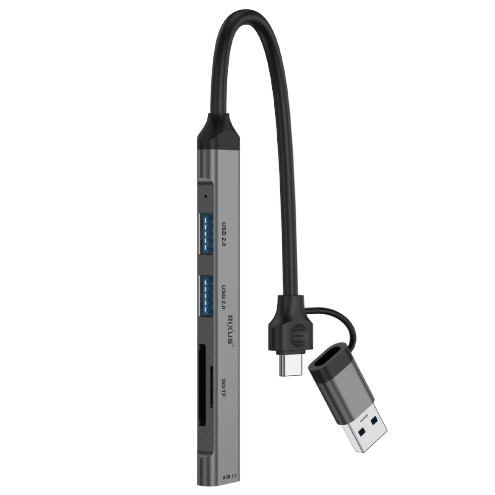 Rixus RXHU05 USB Type C 2-1 Hub Multiport Adapter
