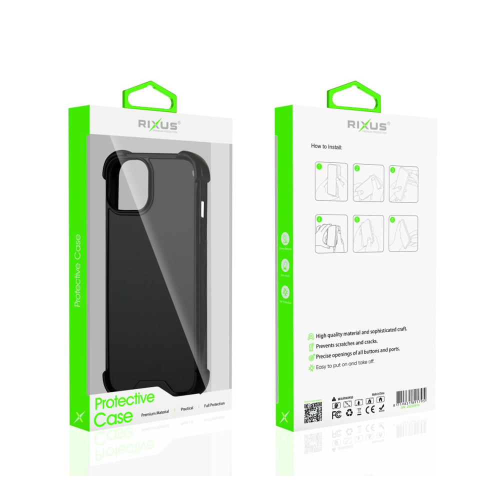 Rixus Anti-Burst Case For iPhone 13 Pro Max Black
