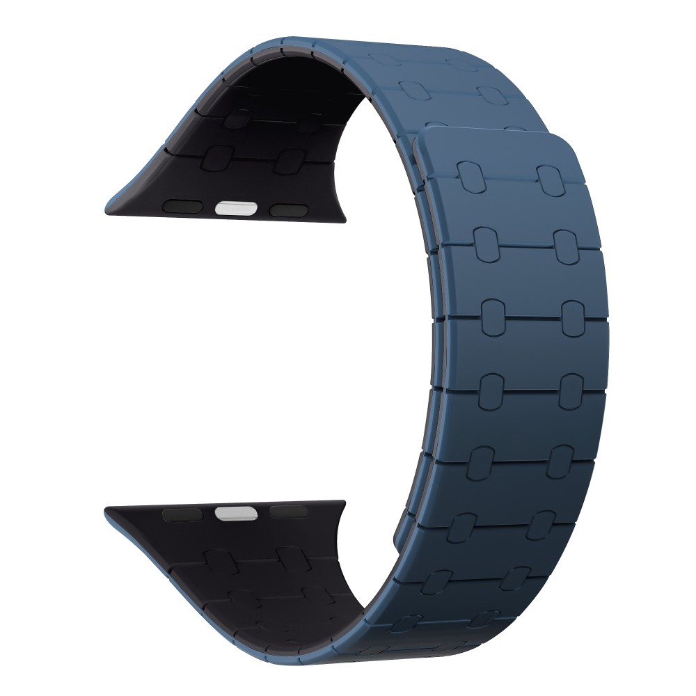 Rixus For Apple Watch 38mm, 40mm, 41mm Silicone Band With Magnetic Blue + Midnight