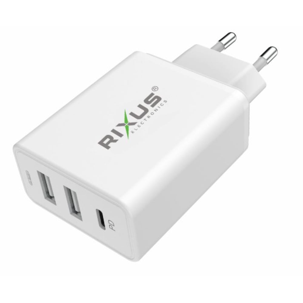Rixus 5.4A AC Adapter With 2 USB Slot & PD Slot RX70