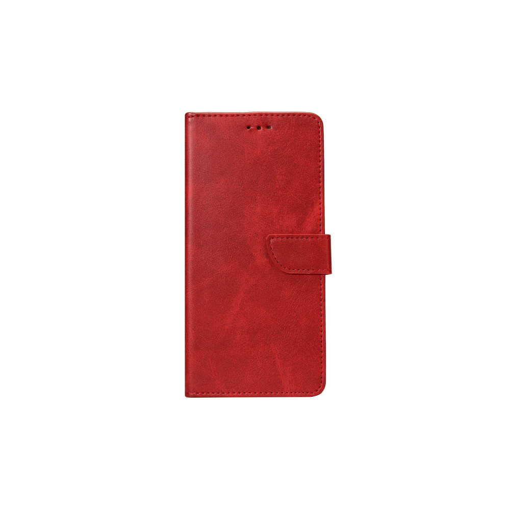 Rixus Bookcase For Samsung Galaxy S10 (SM-G973F) - Dark Red